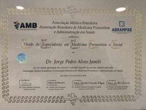 Certificado Título de Especialista em Medicina Preventiva e Social, AMB/ABRAMPAS - Jorge Jamili